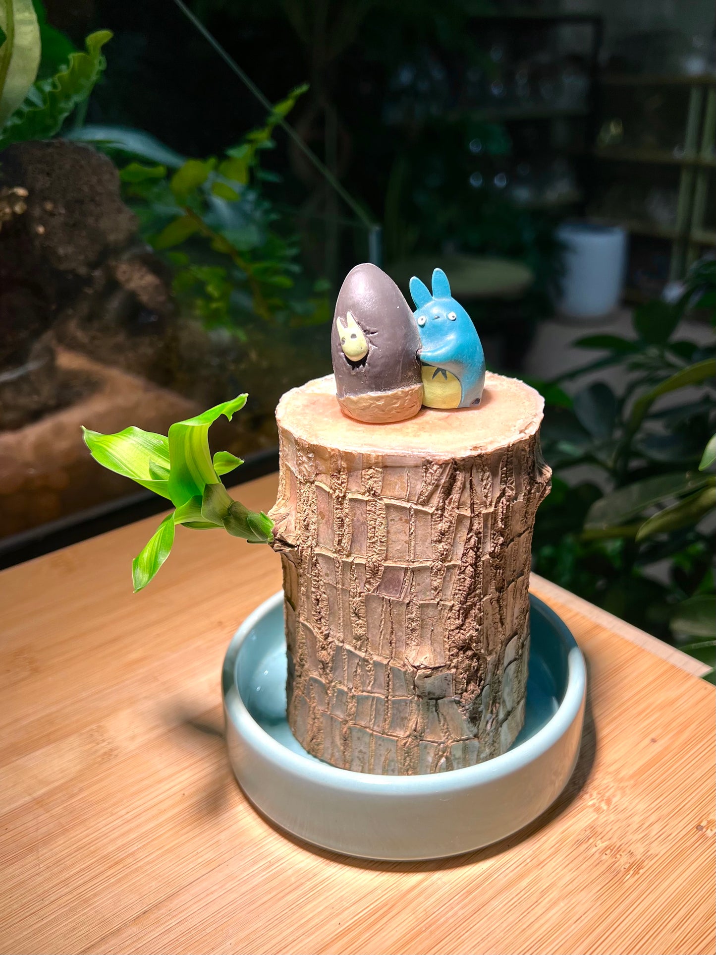 Brazil Wood with Totoro Figurine