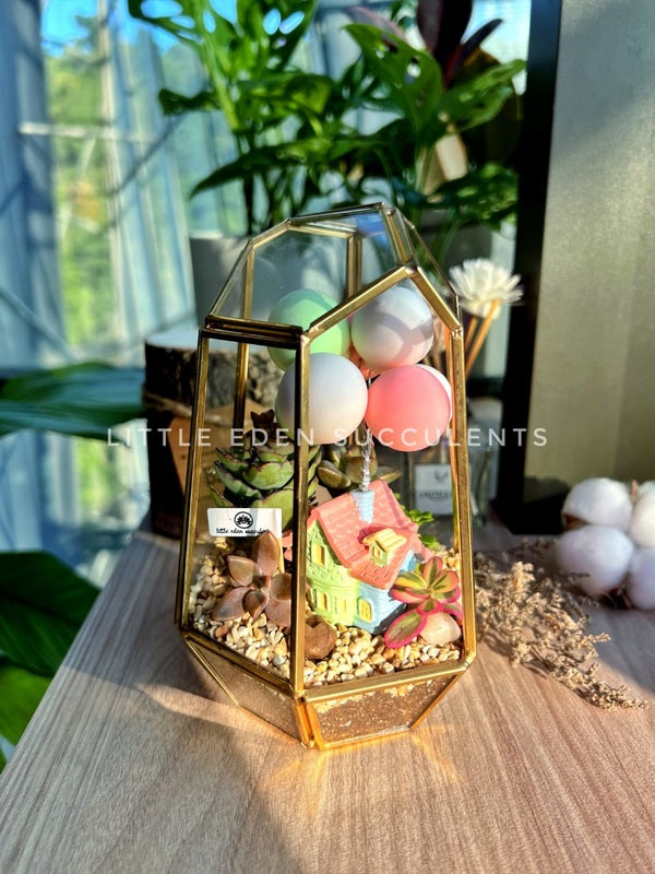 Golden Frame Polygonal Tall Glass