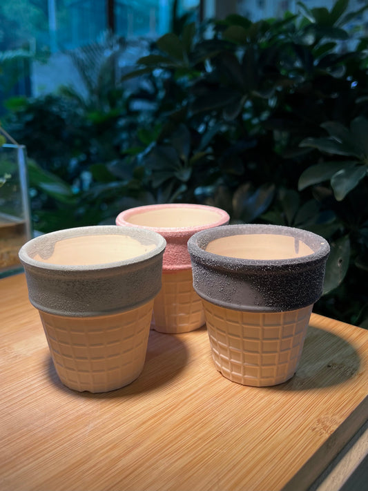 Ice Cream Cone Concrete Pot