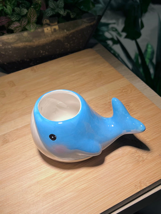 Sea Blue Whale Ceramic Pot