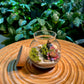 Moss and Fittonia in Round Covered Glass