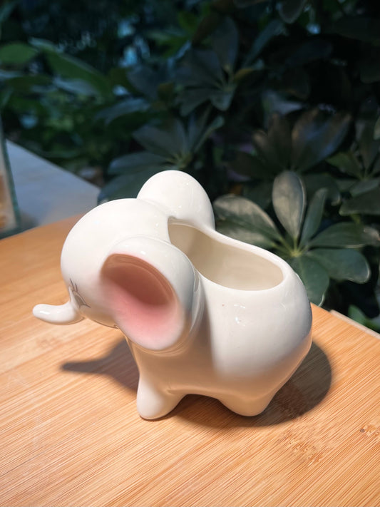 Pinky Ear Elephant Ceramic Pot