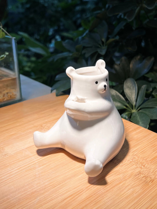 Fat Huggy Bear Ceramic Pot