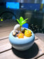 ZZ Plant in Sky Blue Round Ceramic Pot