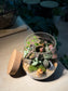 Fittonia with Moss (Indoor Plant) Arrangement in Water Drop Glass Terrarium (S)