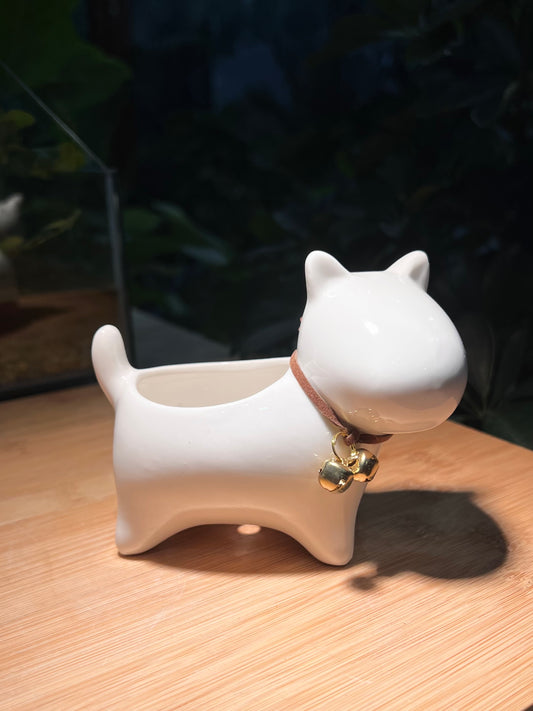 Short Tail Adorable Doggie Ceramic Pot