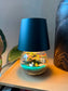 LES Table Lamp with Indoor Plant Terrarium in Round Covered Glass