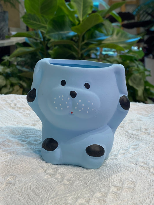 Animal Pot- Blue Dog