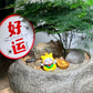 Chinese New Year Exclusive: Prosperity Asparagus Fern in Faux Pot with Prosperity Cat