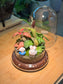 Fittonia and Moss Arrangement Bell Glass Indoor Plant Terrarium (S)