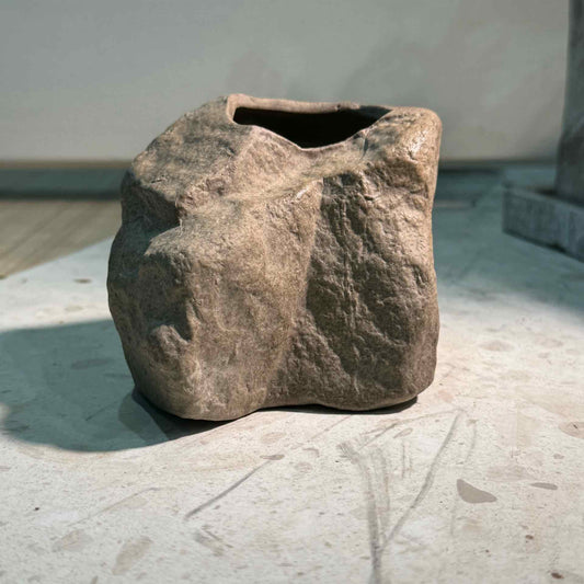 Irregular Small Faux Stone Pot