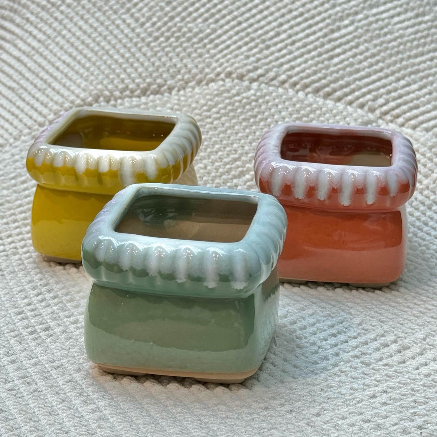 Glazed Square Pot